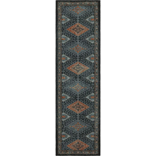 Bungalow Rose Blue/Black/Orange Rug Wayfair